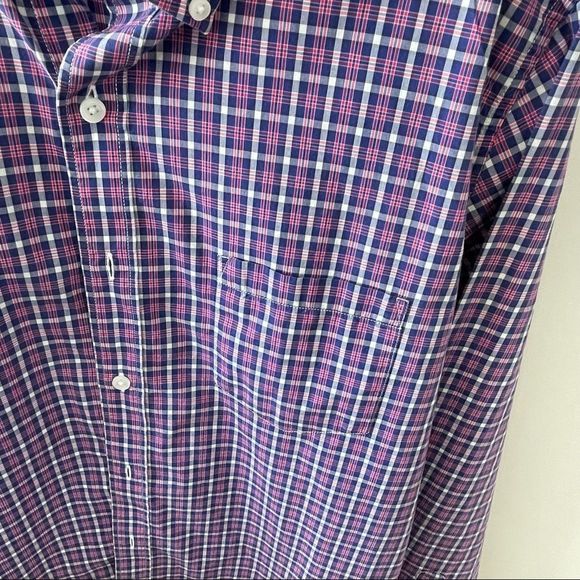 J Crew Size Medium long Sleeve Dress Shirt Purple Plaid Light Weight 100% Cotton - Picture 3 of 5